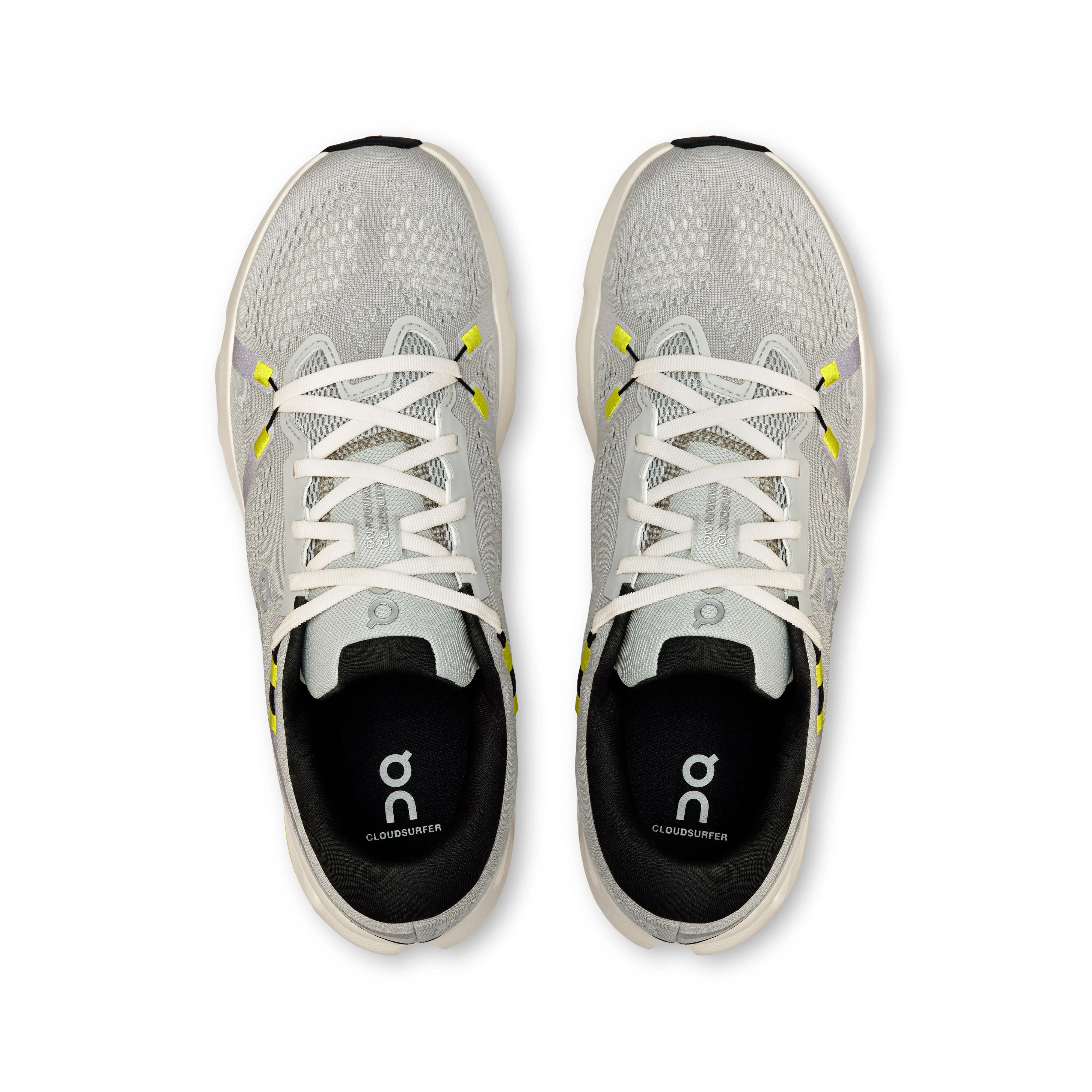 Men's On Cloudsurfer 2 Running Shoe in Glacier | Ivory Contoured Heel