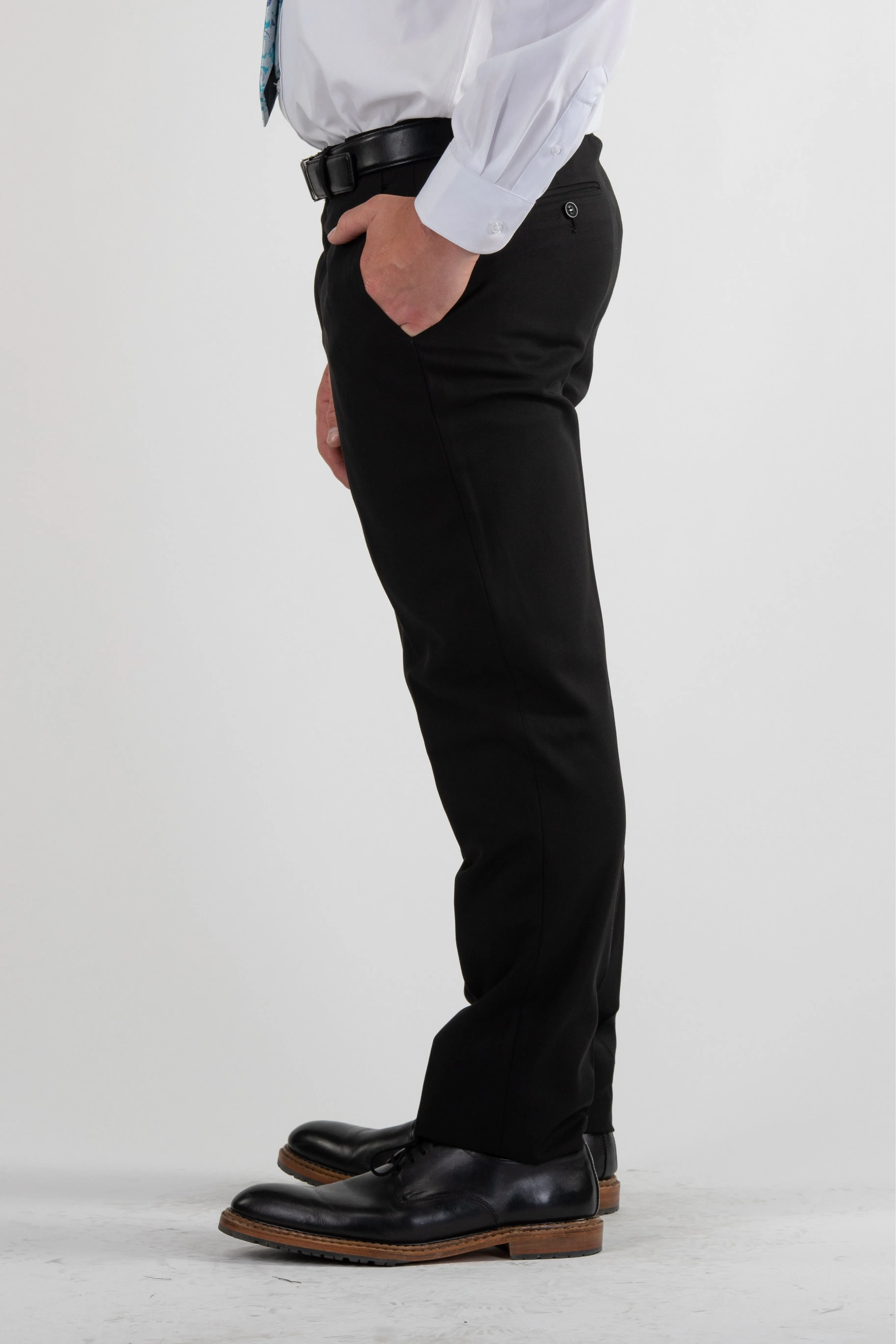 Signature Suit Pant Slim Fit / Black Recyclable Fabric Blend Fitted Style