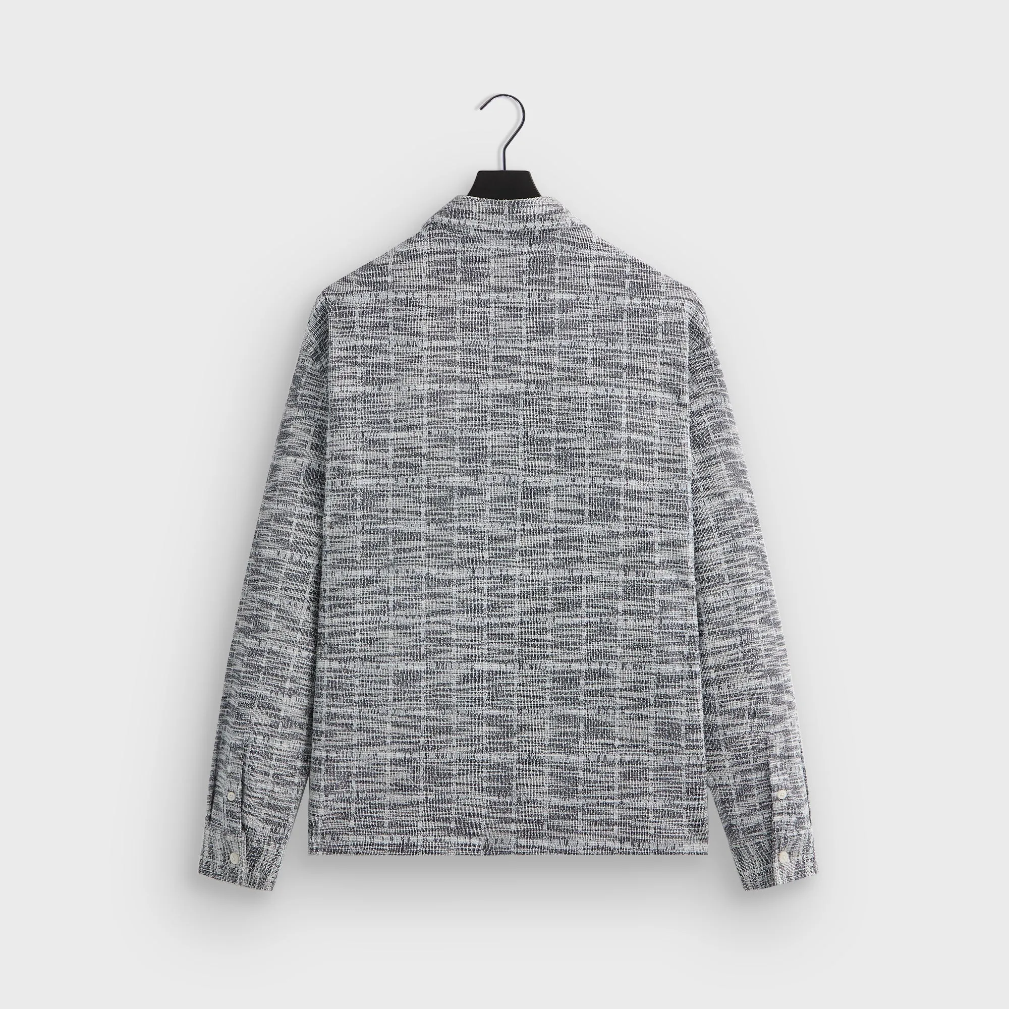 Kith Tweed Long Sleeve Boxy Collared Overshirt - Nocturnal Structured Casual Fit Detachable Components