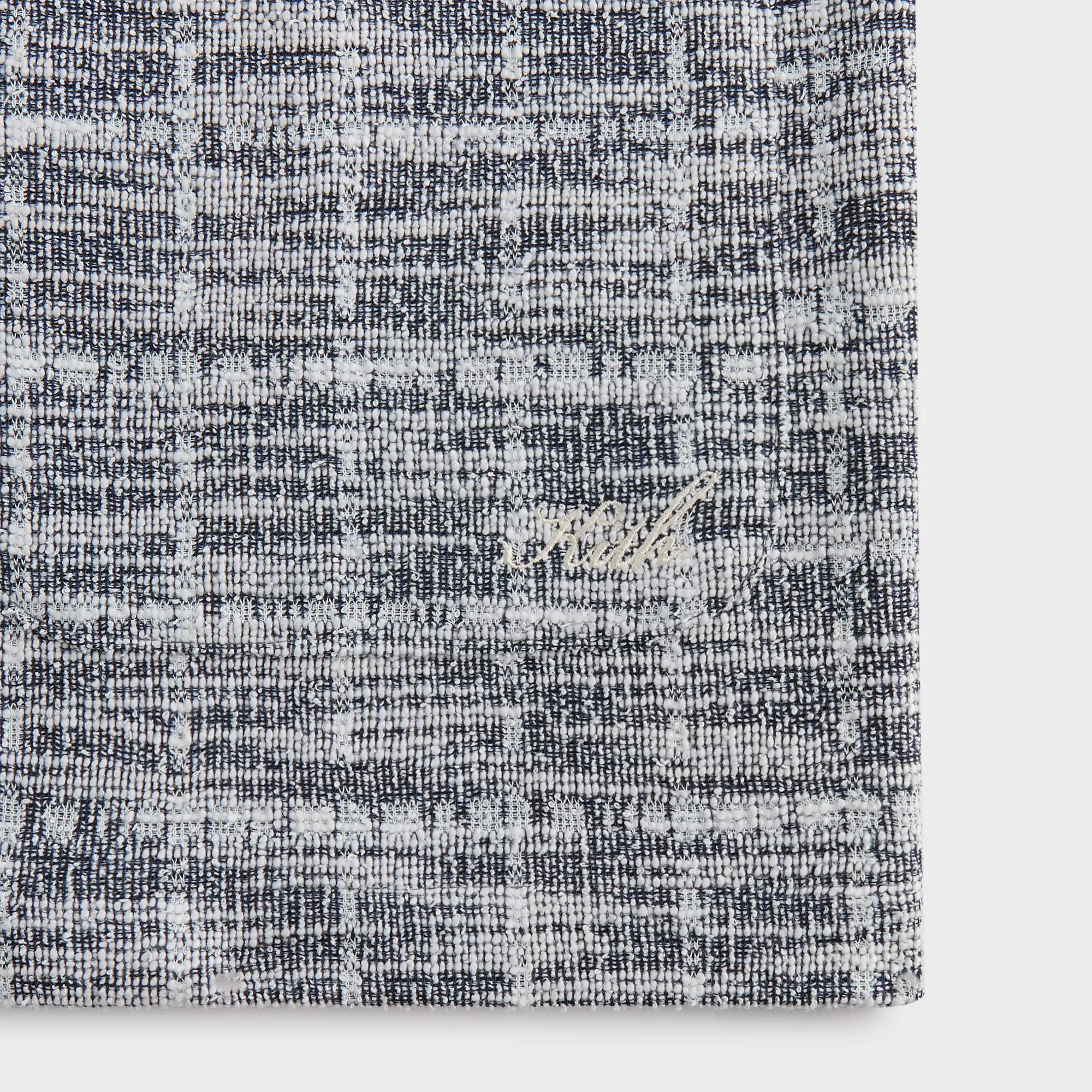 Kith Tweed Long Sleeve Boxy Collared Overshirt - Nocturnal Flexible Elbow Patches Elastic Hem Adjustment