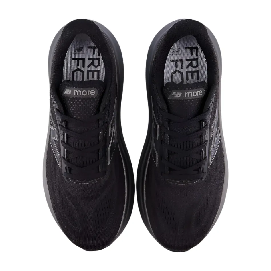 teenage athletic shoes New Balance Men's Fresh Foam X More v6 Running Shoes in Black/Castlerock/Black Metallic AW25