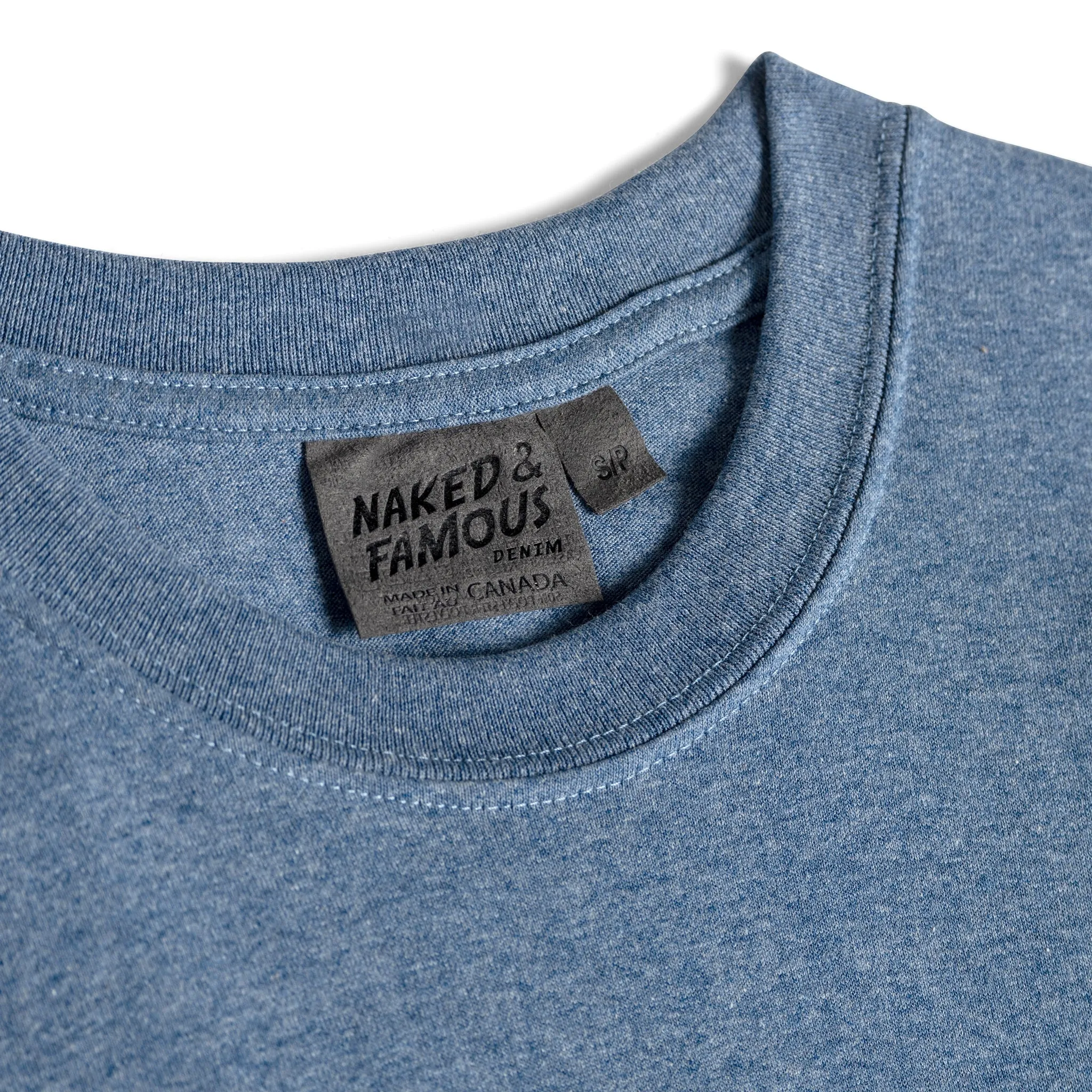 Circular Knit T-Shirt - Blue DoubleStitched Seams Versatile Design