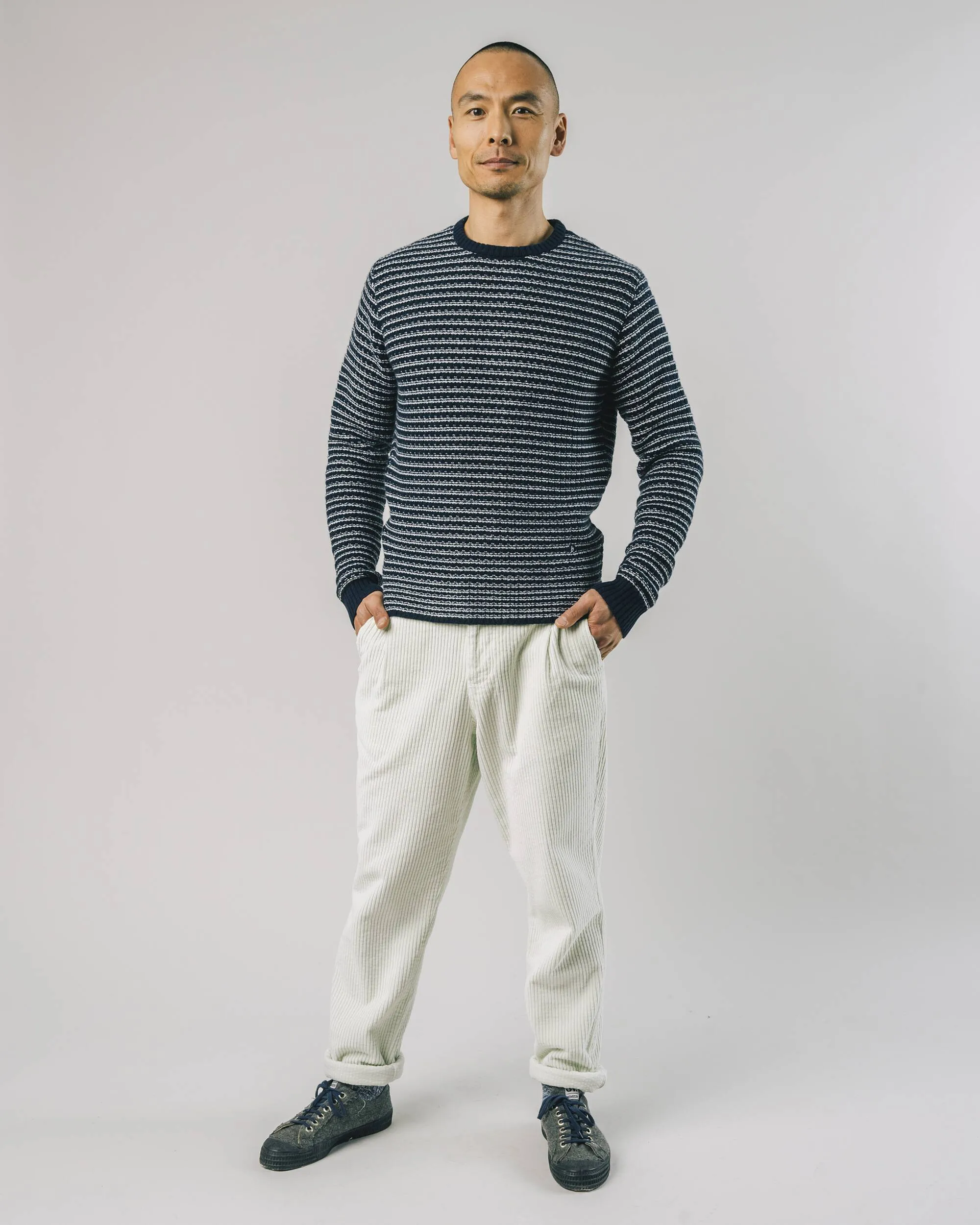 Date night Outdoor Bold Stripes Sweater Navy