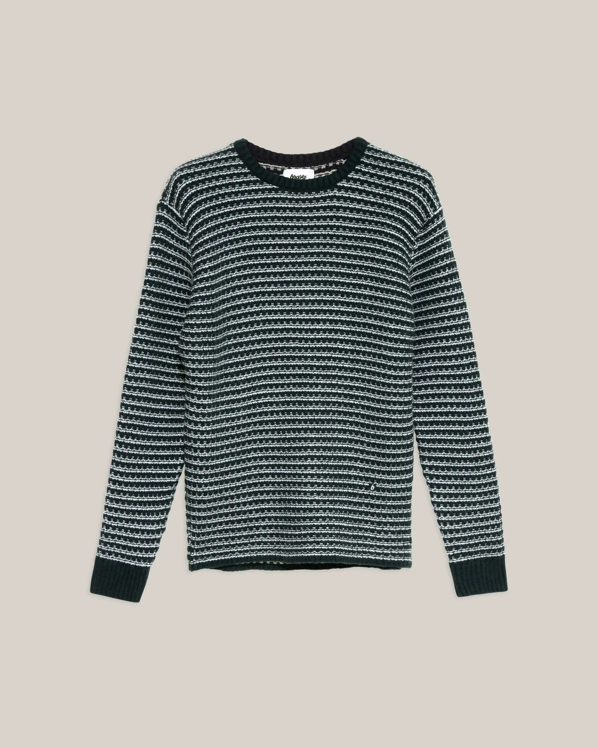 All-Weather Comfort Polka Dot Stripes Sweater Navy