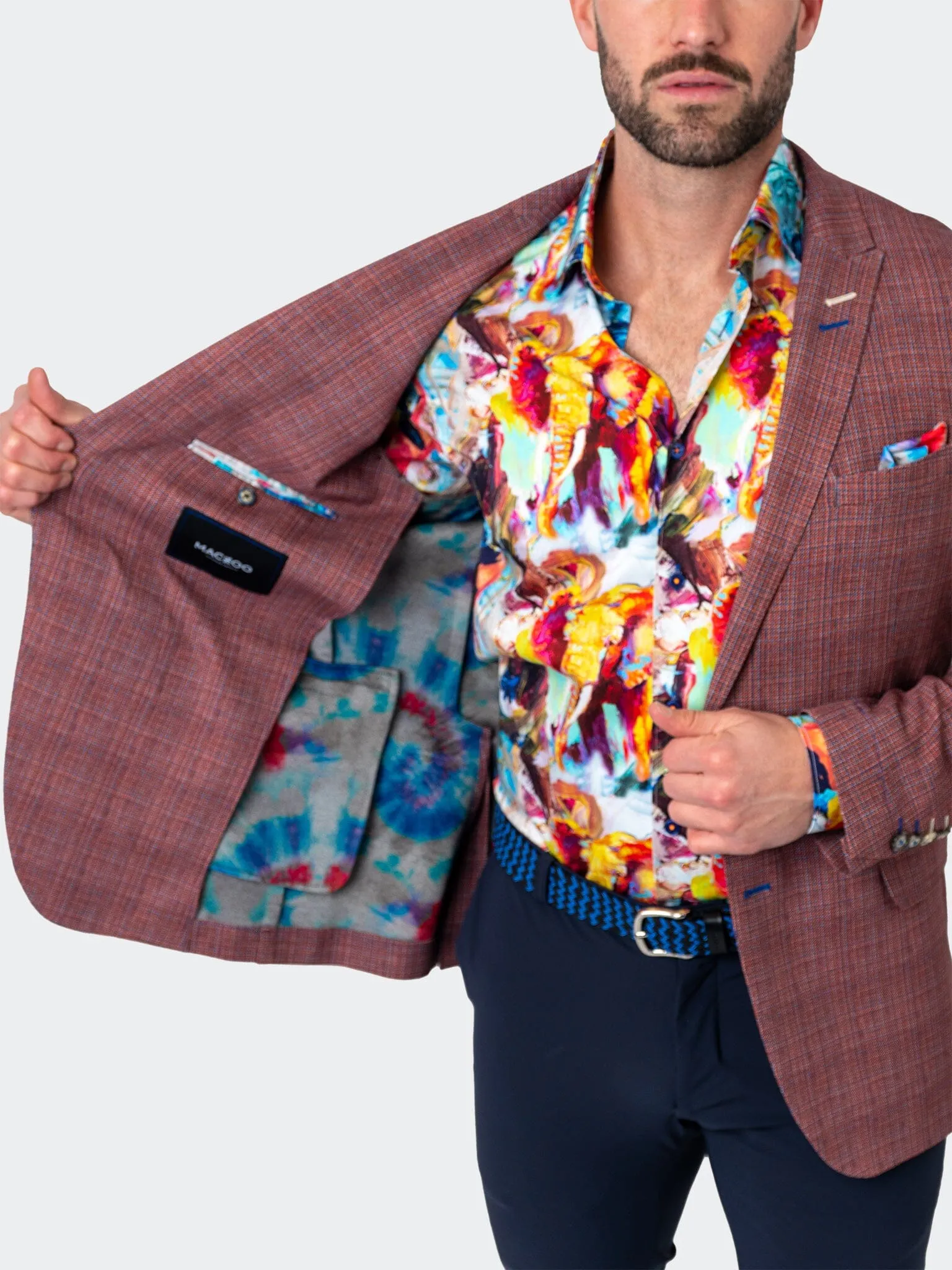 Quick Release Buckles Blazer Unconstructed Preppy Orange