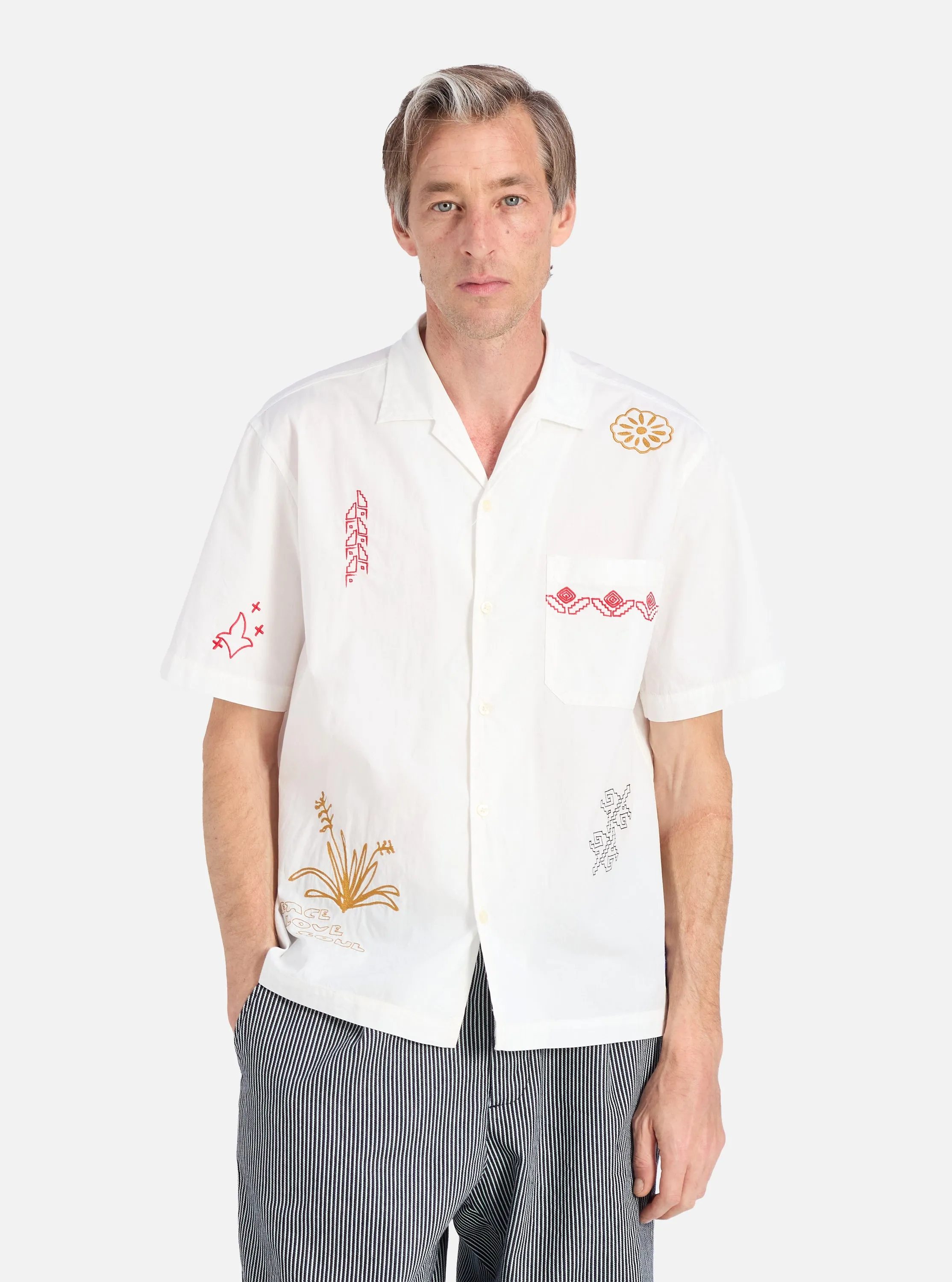 Airflow Ventilation System Ecru Embroidered Poplin Minari Shirt