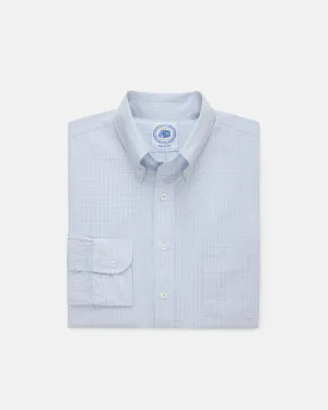 Made-in-USA Thomas Mason Blue Mini Tattersall Button Down Shirt - Regular Fit Trendsetting Subtle pattern