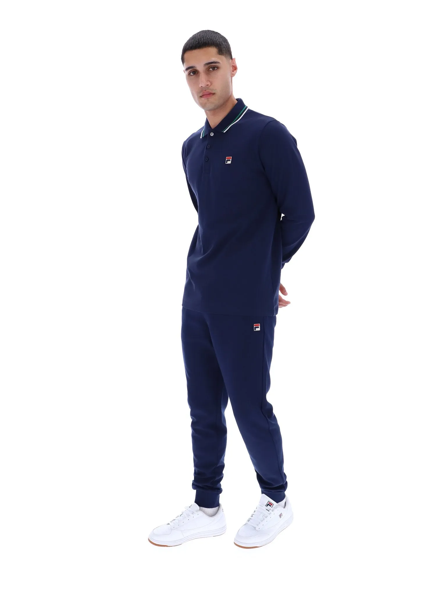 VintageWash Monte Tipped Collar Long Sleeve Polo