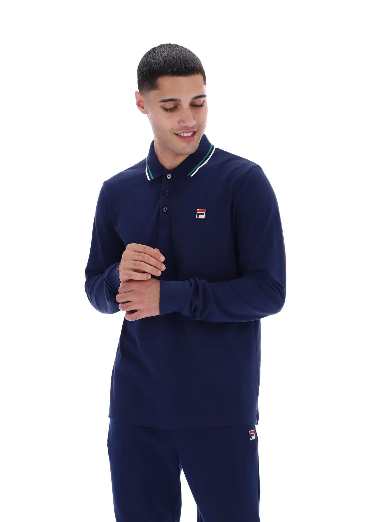 Monte Tipped Collar Long Sleeve Polo Formal Occasion