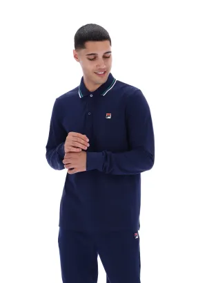 Monte Tipped Collar Long Sleeve Polo Formal Occasion