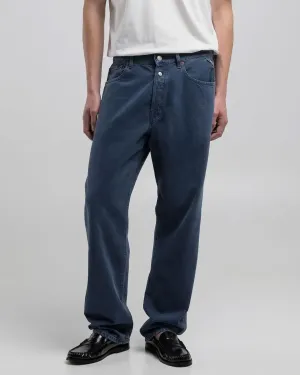 Travel Outfit Student Outfit Lightweight Replay M9Z1 Straight Fit Mens Jeans - Blue Powder