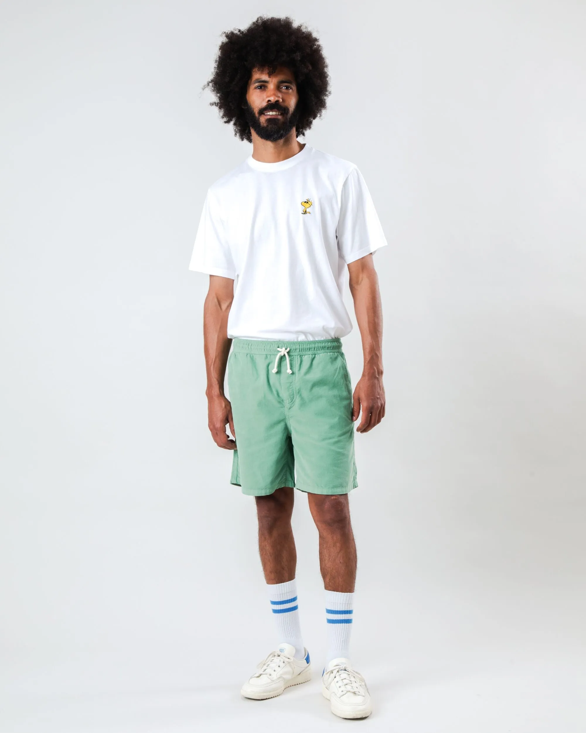 Baby Cord Short Light Green Stain-Resistant Tear Resistant Weave