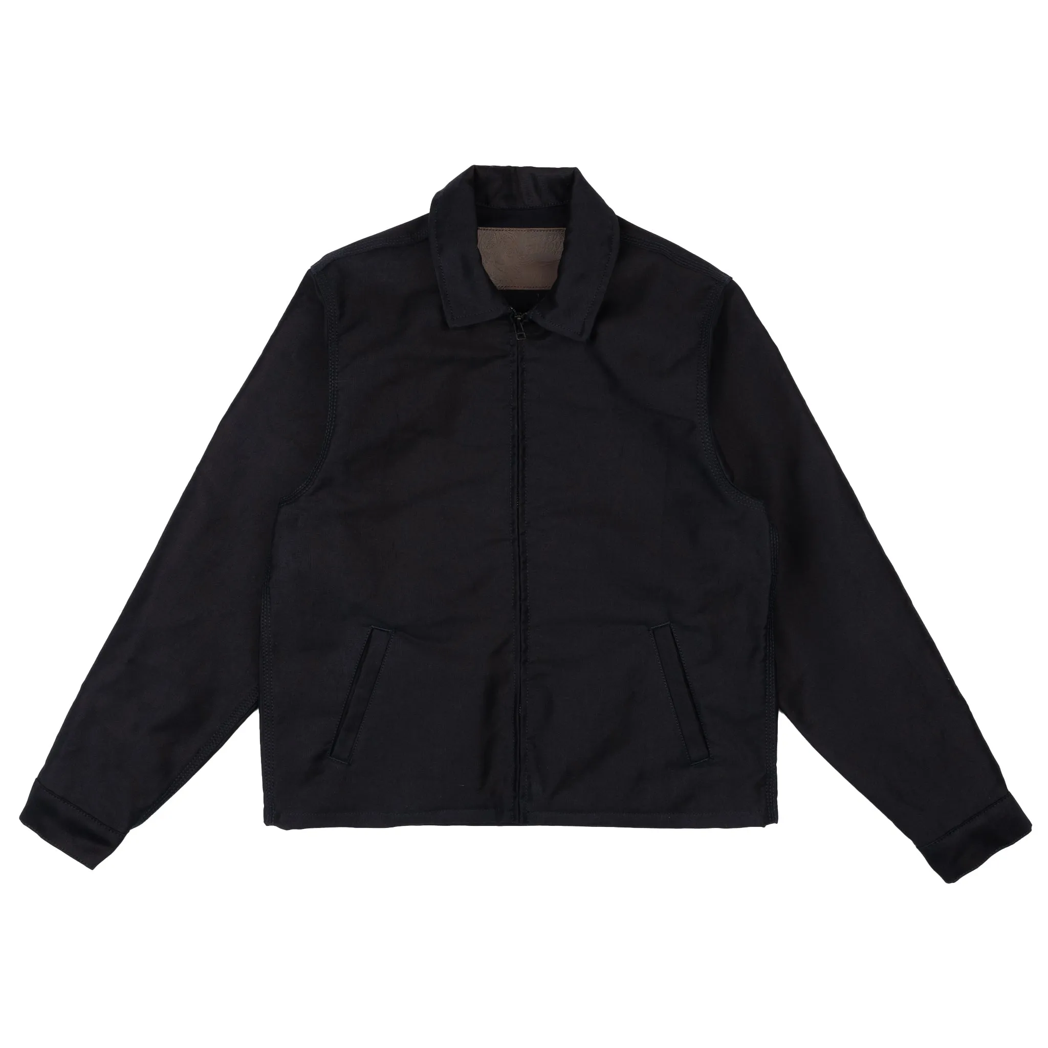 Zip Jacket - Brushed Jungle Cloth - Navy Wardrobe Essential Easy Fit Piece