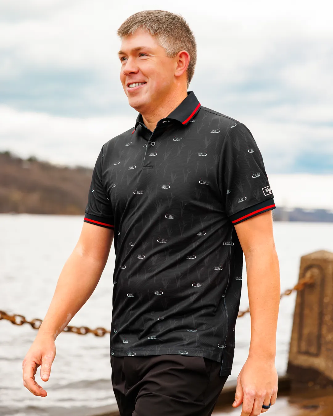 Slim Silhouette Hooded Option Loon Lake 2.0 Men's Pique Polo