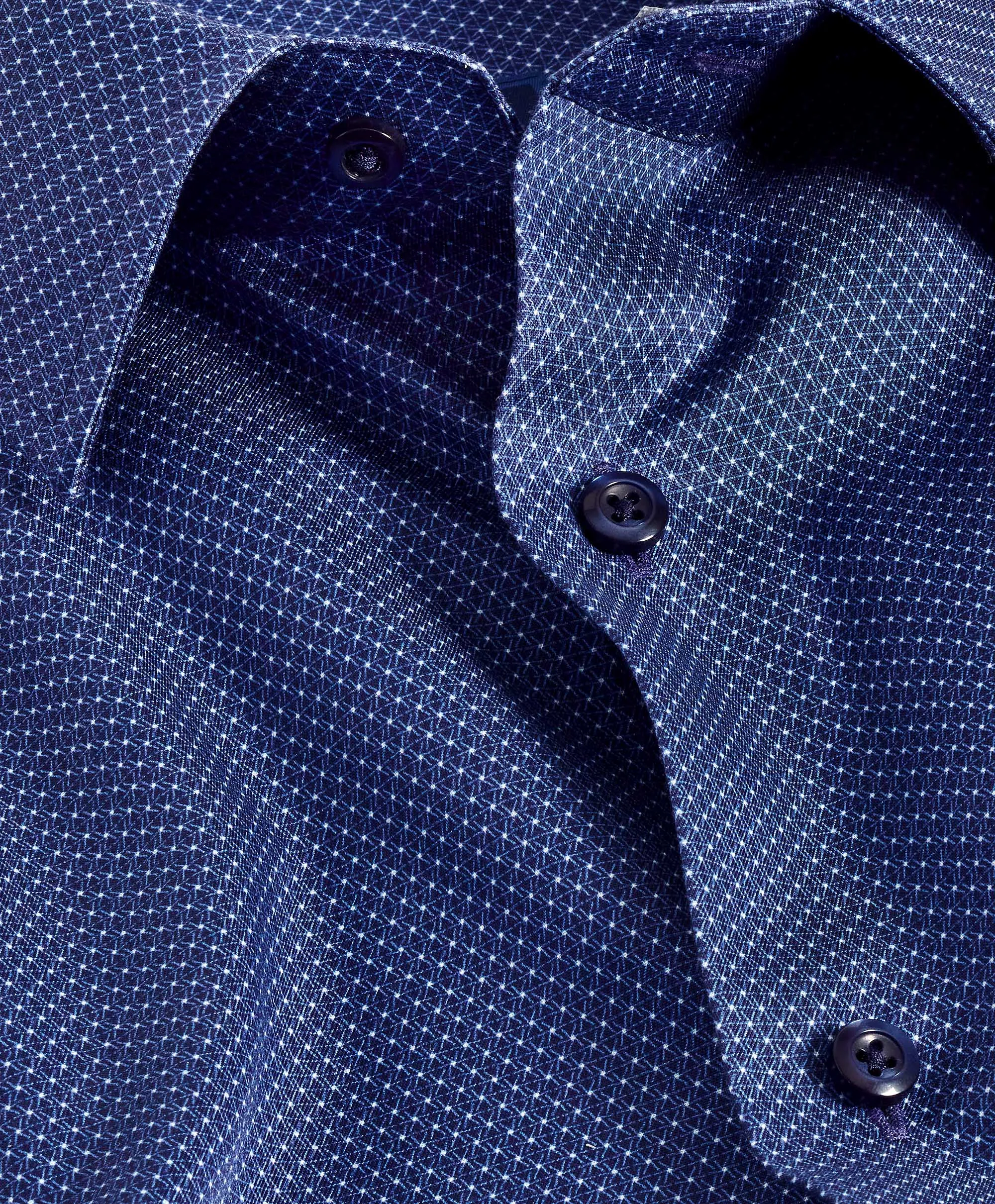 Workwear Approved Thermal regulation TBSP11006412 | Navy Micro Print Dress Shirt