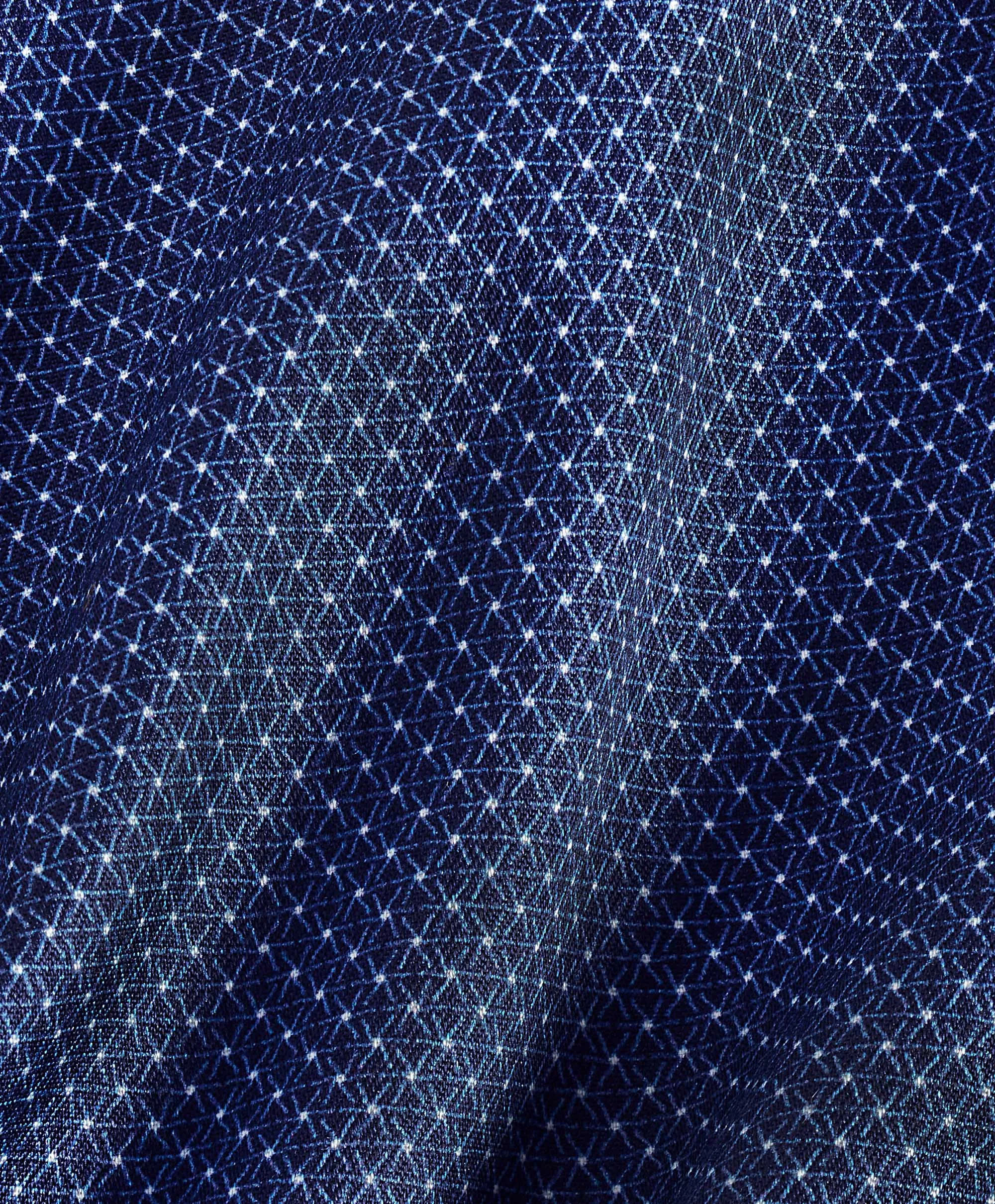 TBSP11006412 | Navy Micro Print Dress Shirt No Chafe Edging