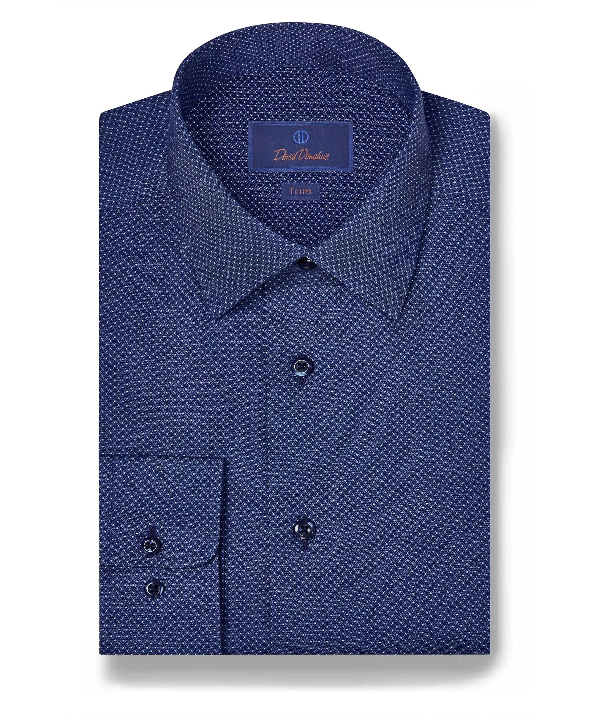 Relaxed Look Trendy Daywear TBSP11006412 | Navy Micro Print Dress Shirt