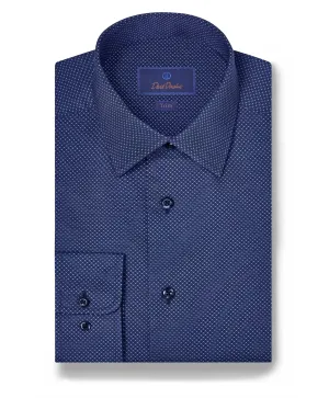 Relaxed Look Trendy Daywear TBSP11006412 | Navy Micro Print Dress Shirt