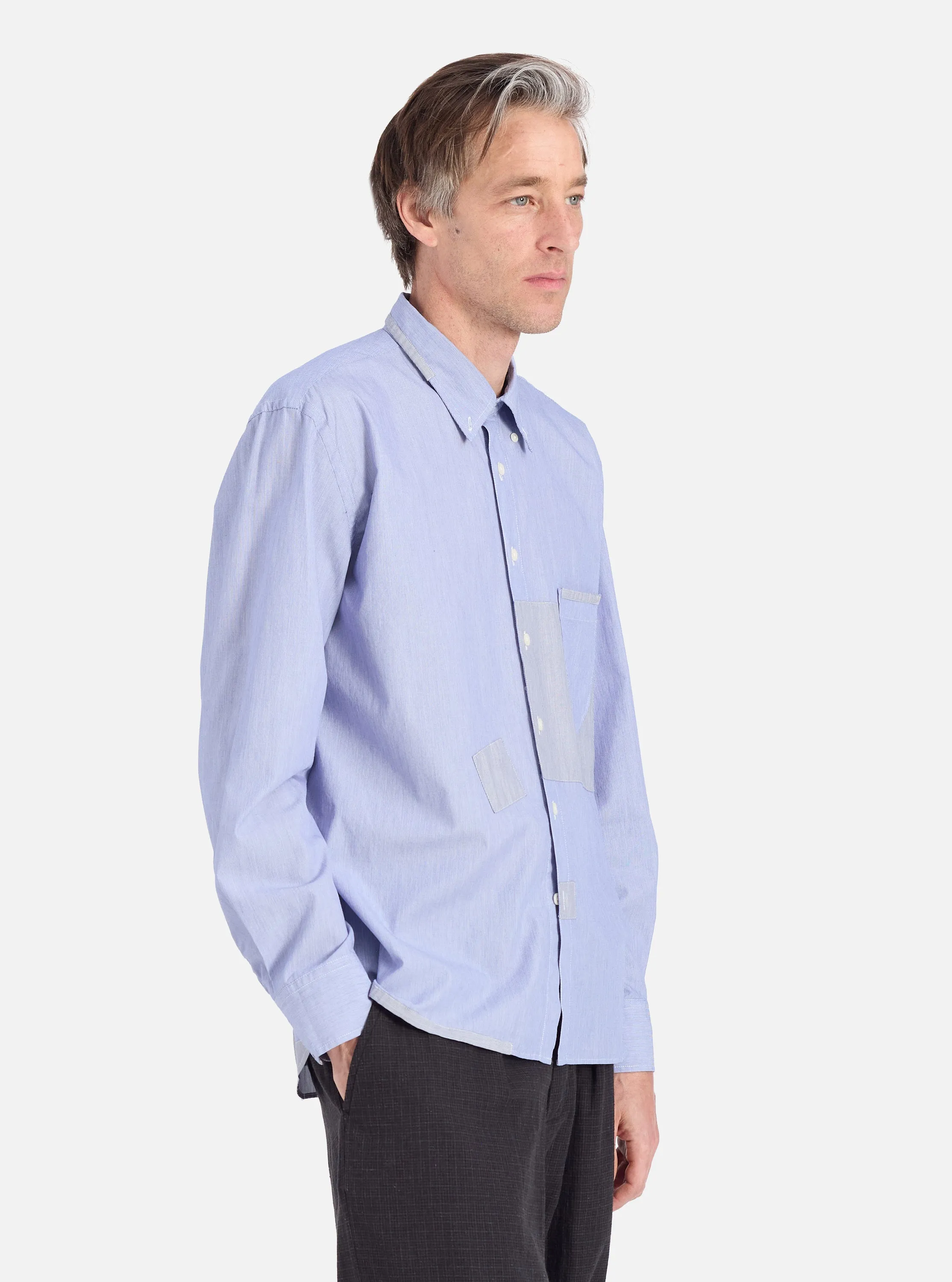 Camping Essential Mixed Blue Mixed Classics Patched Lazy Day Shirt