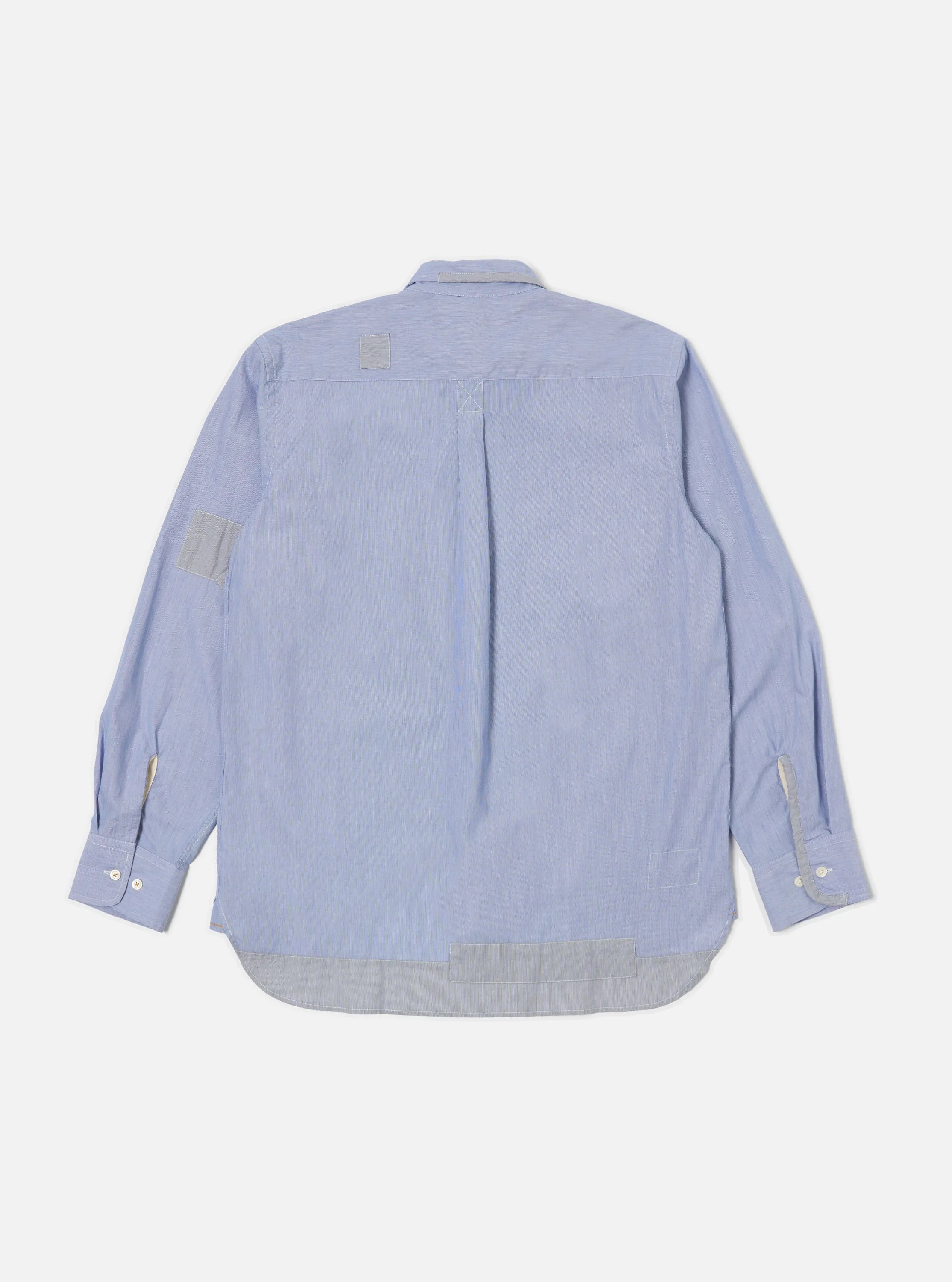 Mixed Blue Mixed Classics Patched Lazy Day Shirt Stretchable Cloth Classic Wear