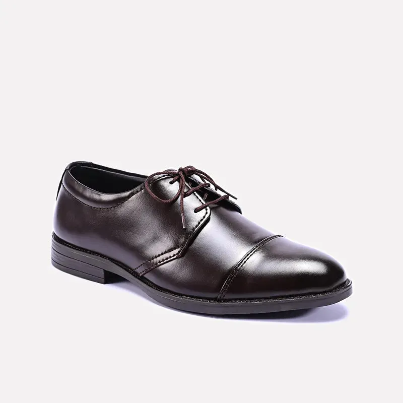 Breathable Lining Velox Brown Cap Toe Derby Shoes 0111183