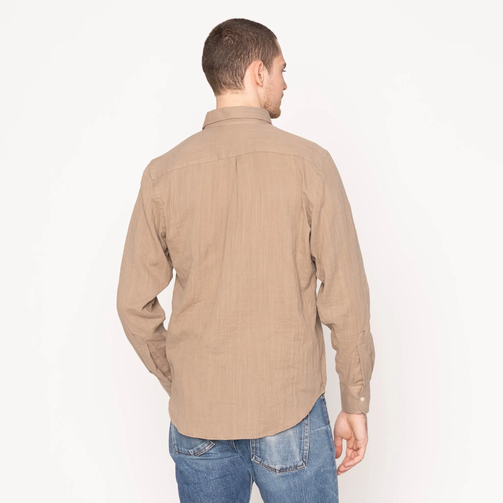 Matte Look Easy Shirt - Double Weave Slub Gauze - Sand