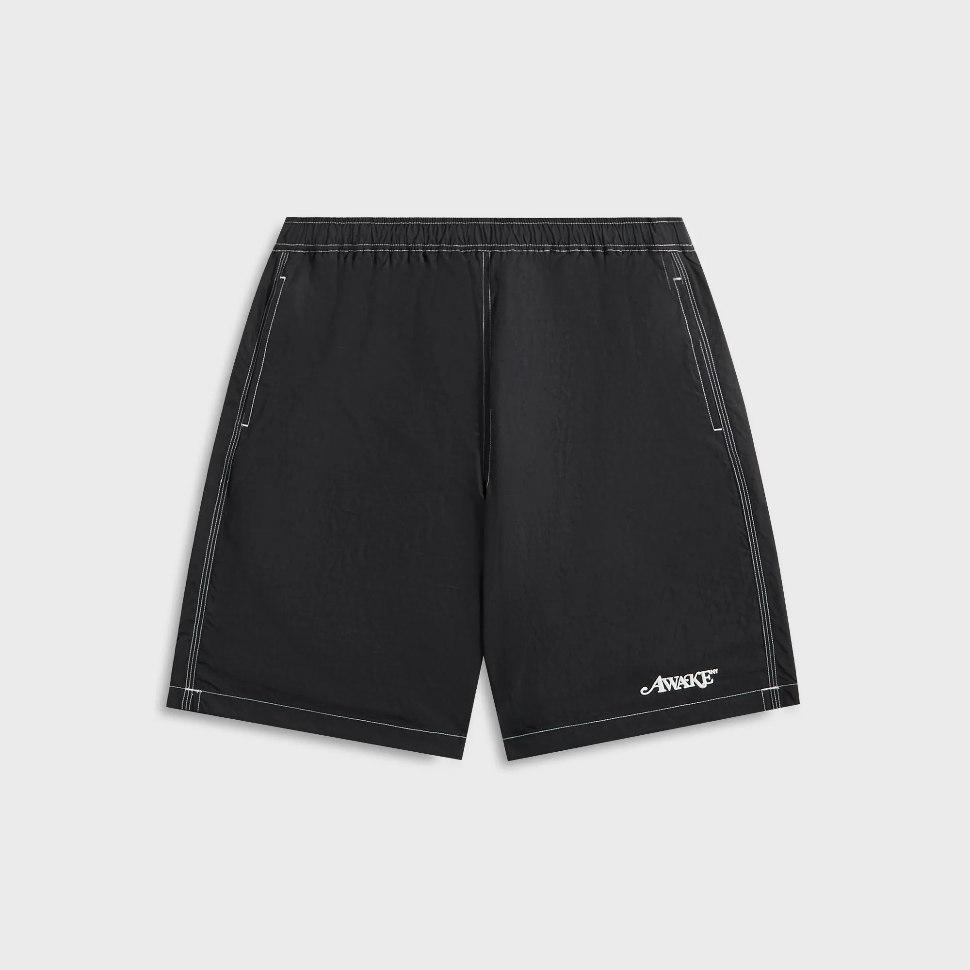 Awake NY Classic Logo Swim Trunk - Black Flexible Mobility Unisex style