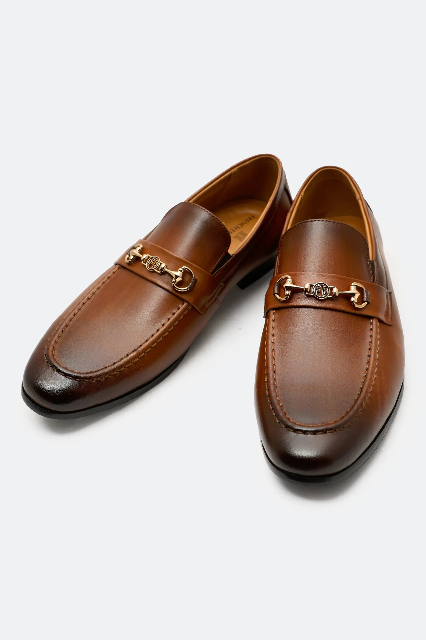 Tan Formal Moccassins Shoes Matte Line Formal Travel