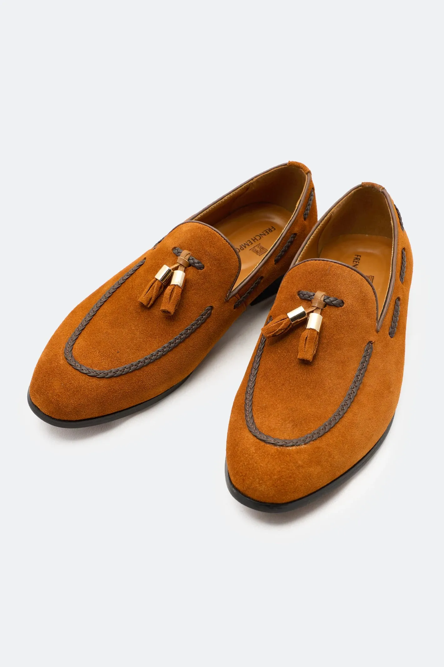 Tan Formal Moccassins Shoes Routine Wear Street Mode