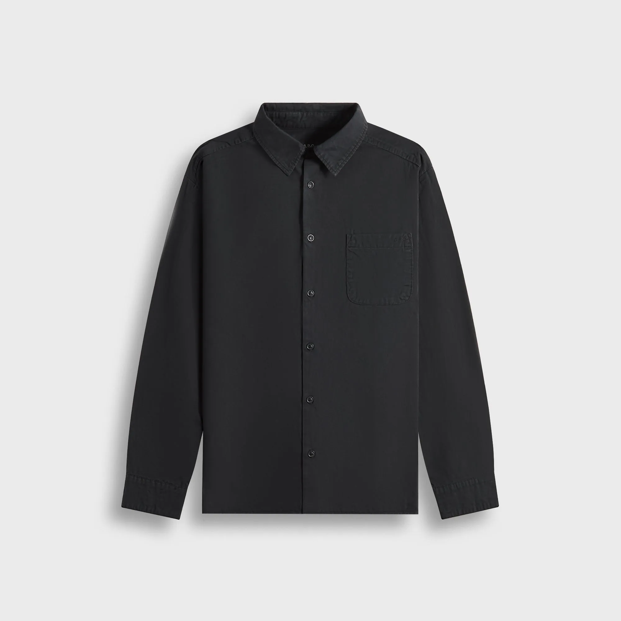 A.P.C. Chemise Malo Logo False - Black Vegan Leather Accents Soft Fleece Lining