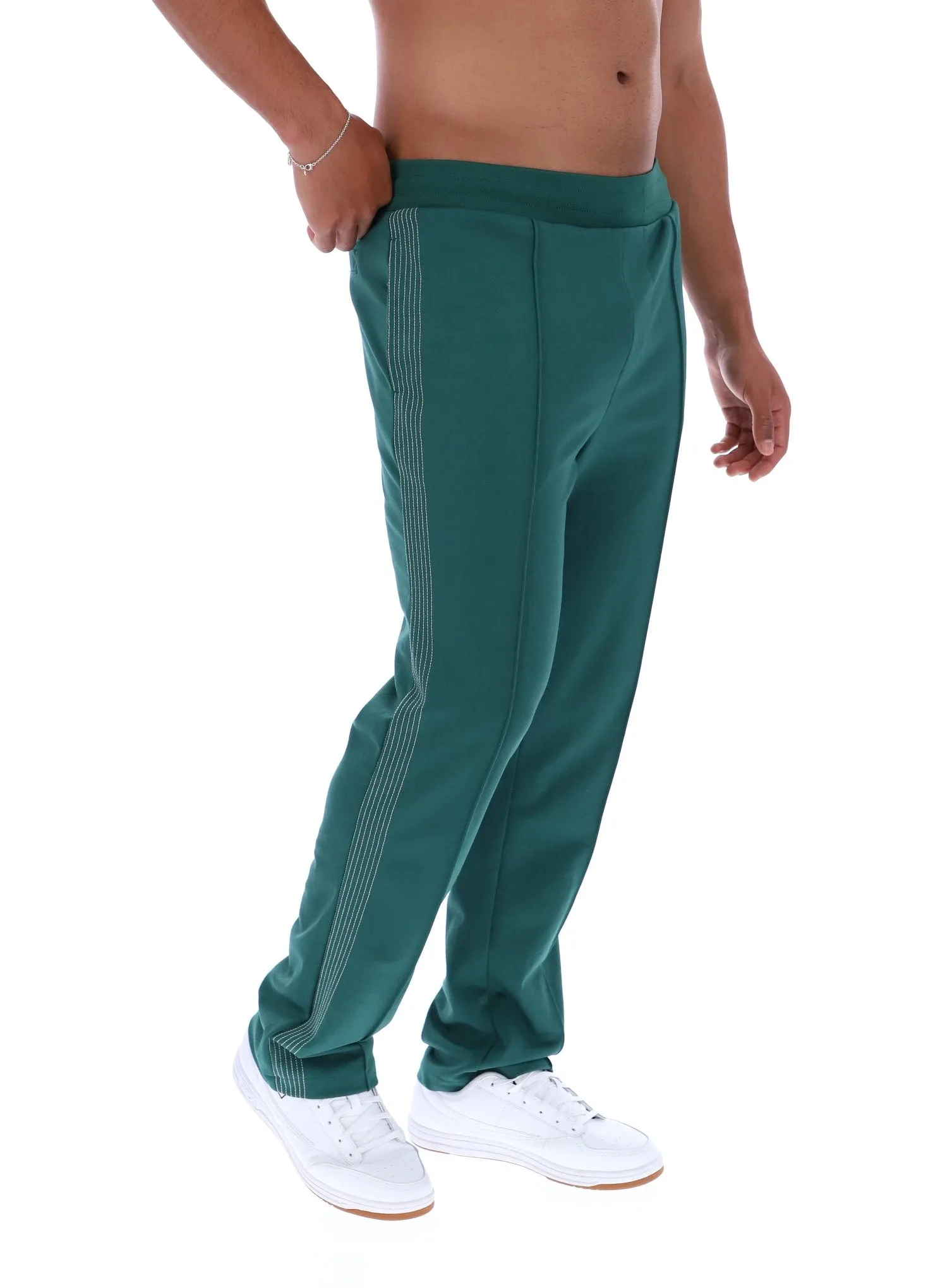 Comfortable Layering Seamless Design Tavis Contrast Stitch Straight Leg Jogger