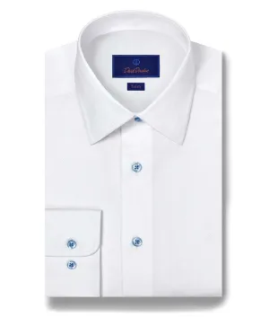 TBSP09010110 | White Dobby Herringbone Dress Shirt Workwear Option