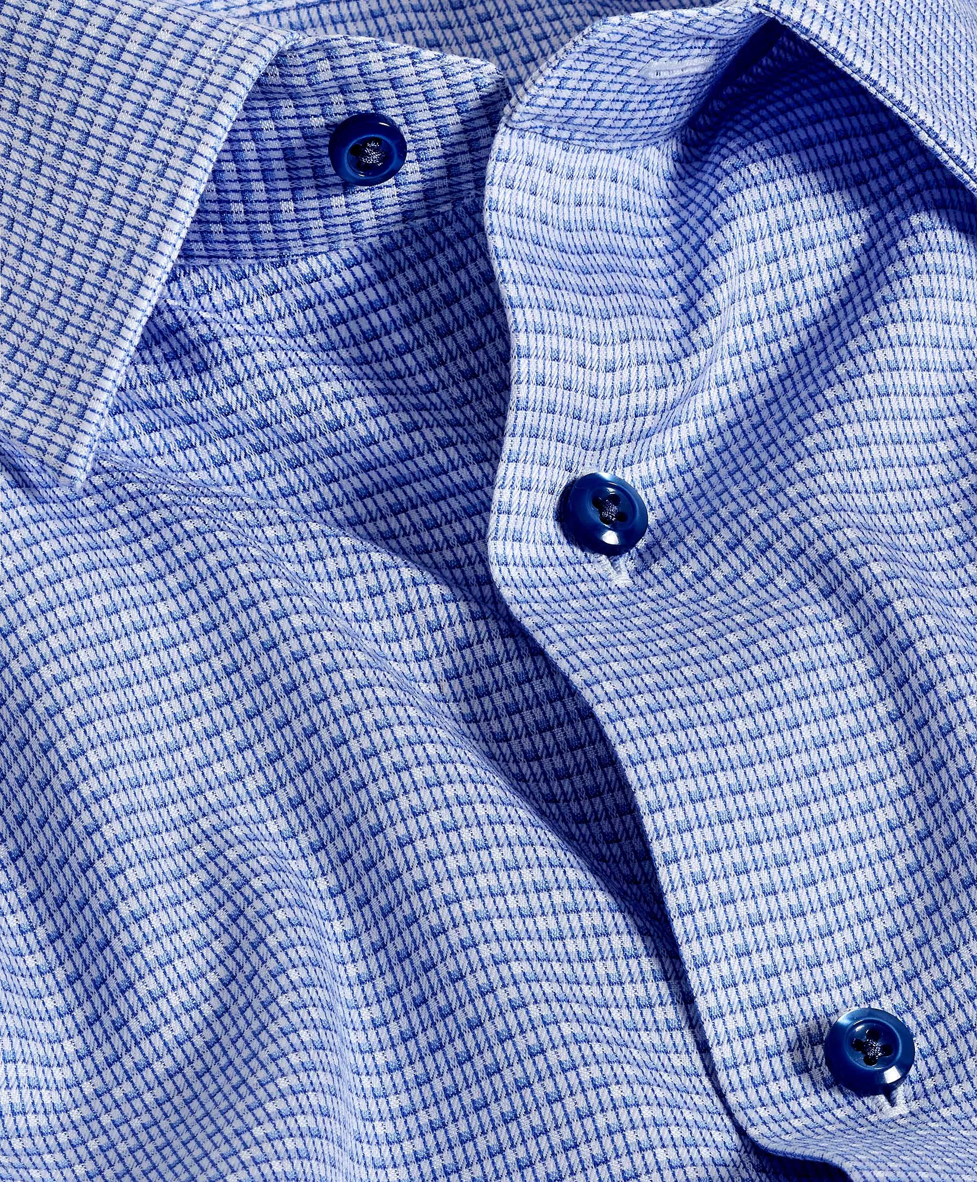 TBSP11002423 | Blue Micro Ombre Dress Shirt Soft Material