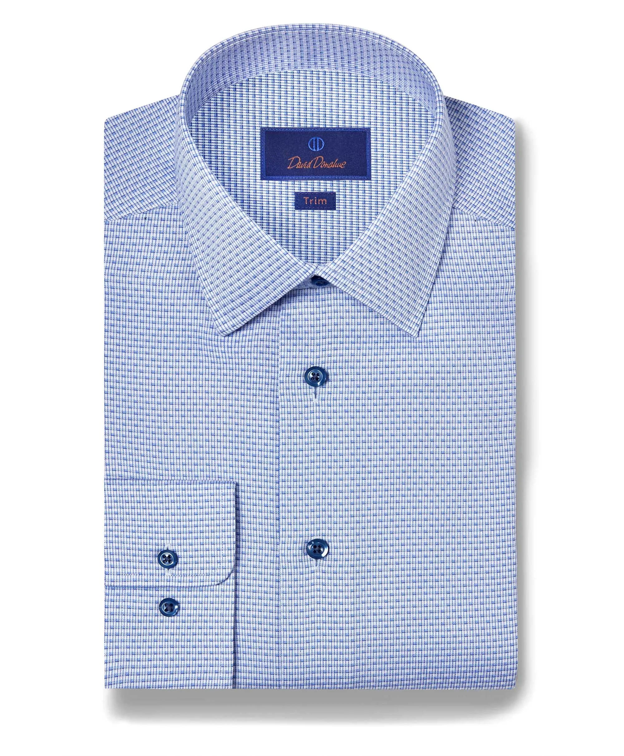 TBSP11002423 | Blue Micro Ombre Dress Shirt Versatile Look Winter Layering
