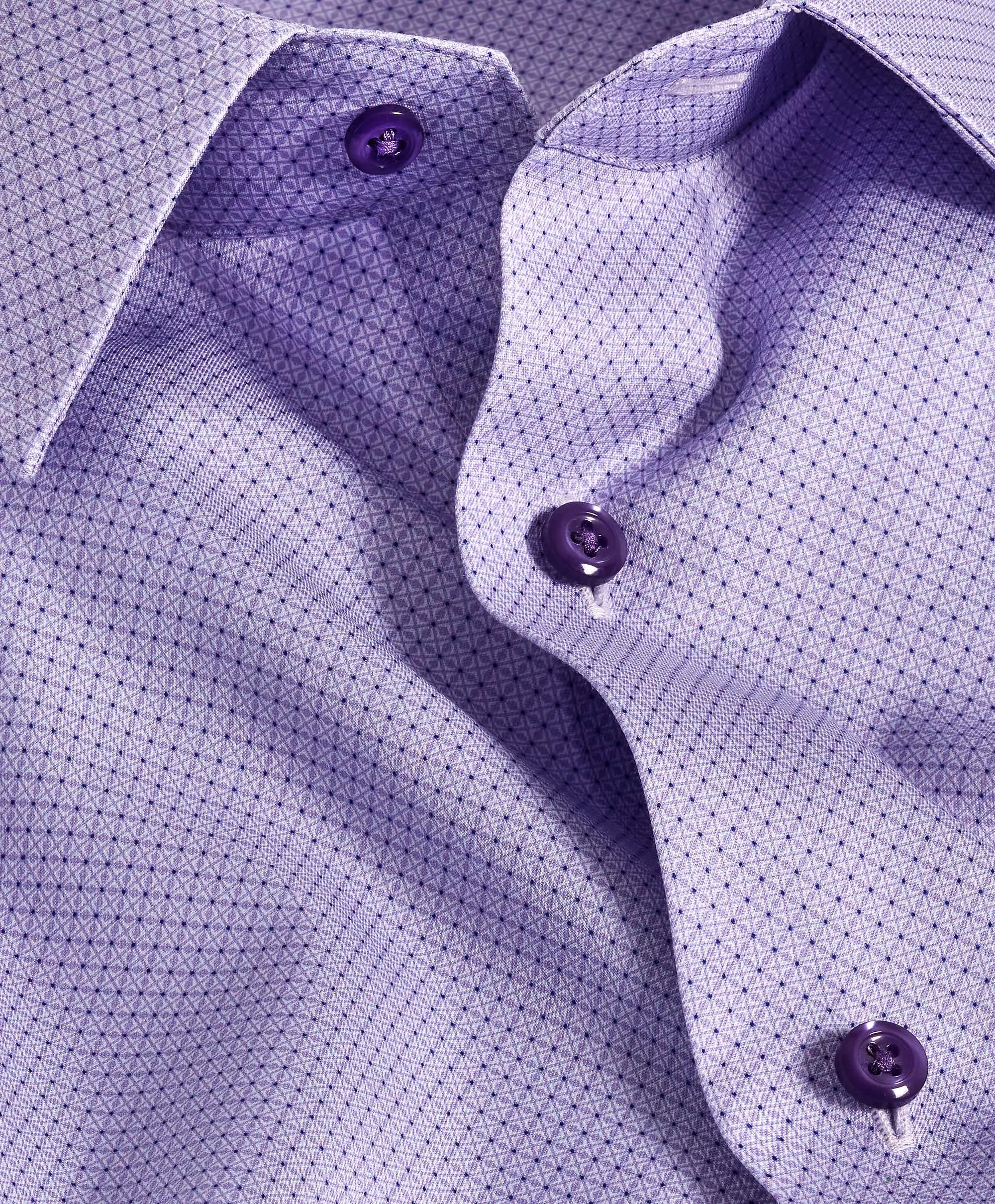 Active Layer TBSP11008534 | Lilac  Micro Geometric  Print Dress Shirt