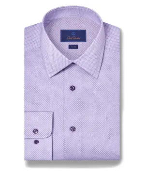 TBSP11008534 | Lilac  Micro Geometric  Print Dress Shirt Comfortable fit