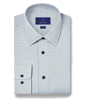 tall size TBSP11802448 | Blue & Green Textured Dobby Dress Shirt