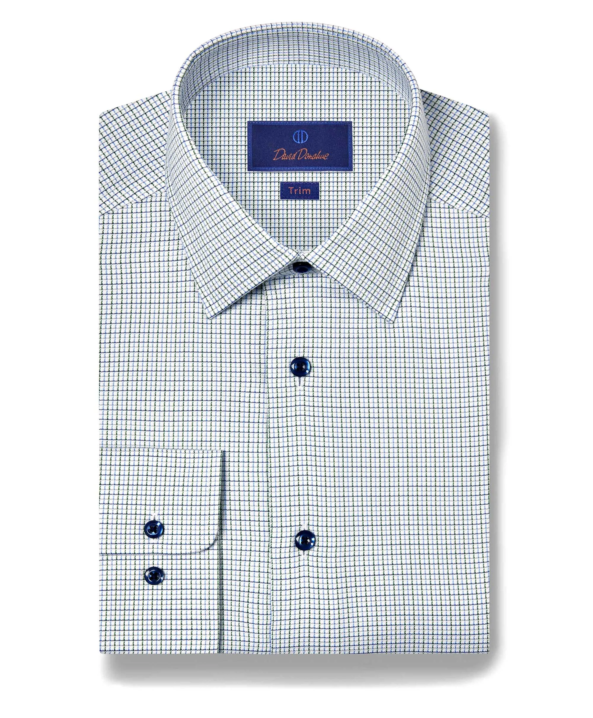 tall size TBSP11802448 | Blue & Green Textured Dobby Dress Shirt