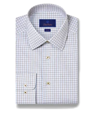 TBSP11806421 | Sky & Chocolate Twill Check Dress Shirt Travel Essential