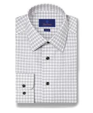 Stretchable Cloth TBSP11809115 | White & Black Dobby Check Dress Shirt