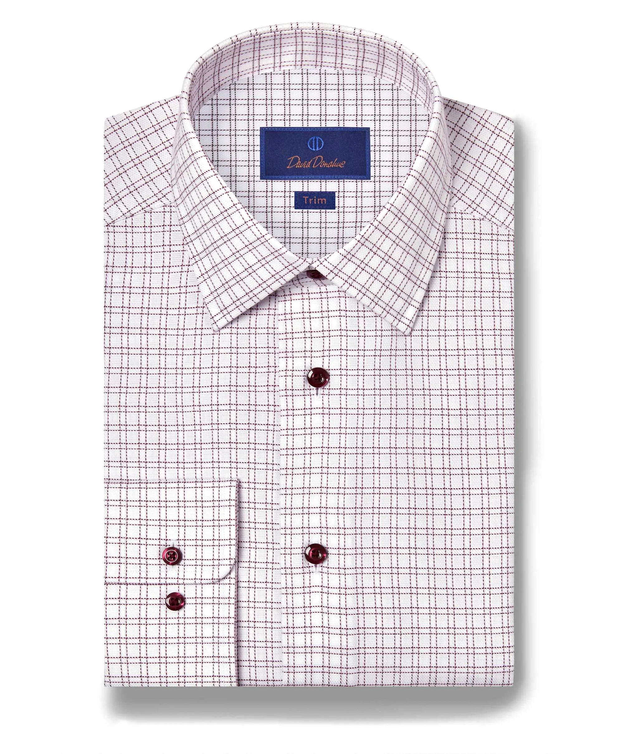 Airflow Ventilation System TBSP11809165 | White & Merlot Dobby Check Dress Shirt