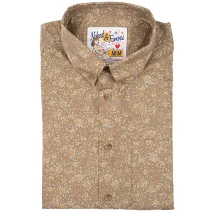 High-Quality Fabric Preppy Vibe Easy Shirt - Bell Flowers - Cinnamon