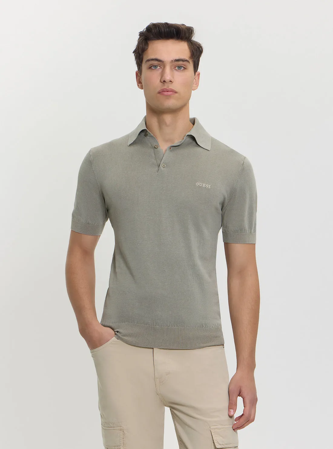 Green Cree Polo Shirt Knitted Sweater Current Style Holiday Travel