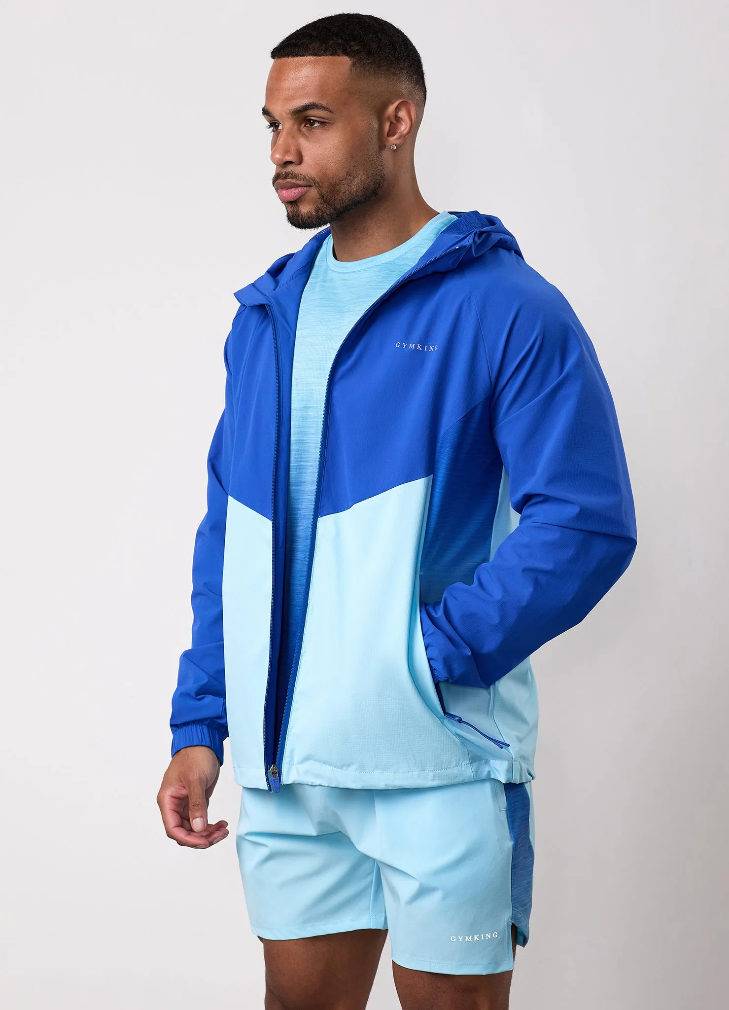 Gym King Ombre Windbreaker - Capri Blue/Ocean Breeze/White Temperature Regulating