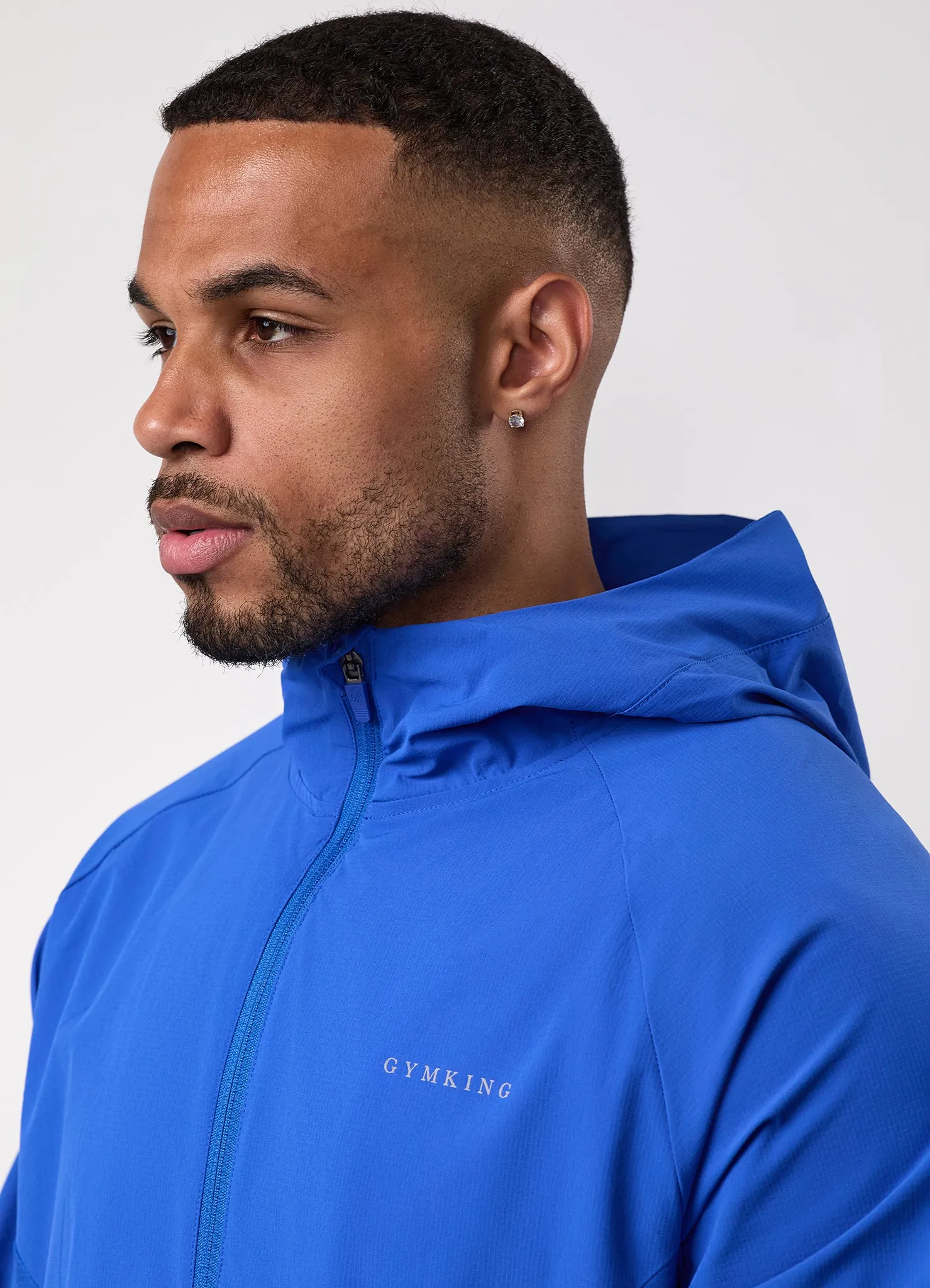Gym King Ombre Windbreaker - Capri Blue/Ocean Breeze/White Casual Style PocketPlacement