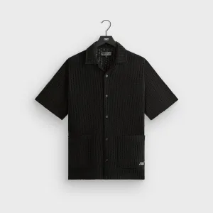 Advanced Wickability System City Style Kith Cotton Mesh Thompson Camp Collar Shirt - Black