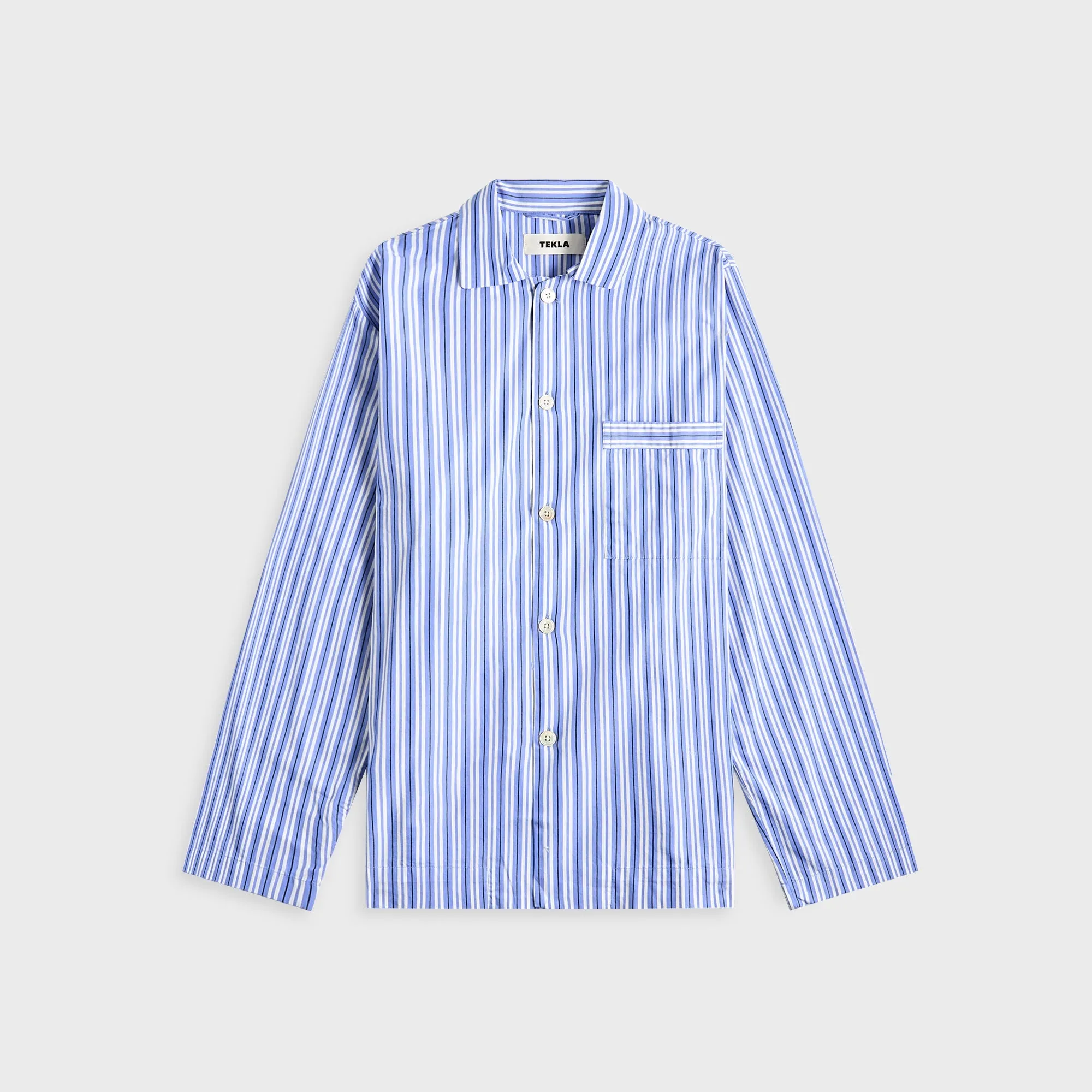 Warm Essentials Tekla Cotton Poplin Pyjama Shirt - Penny Stripes