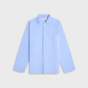 Transitional Look Three Layer Laminate Tekla Poplin Long Sleeve Pyjama Shirt - Solid Cornflower