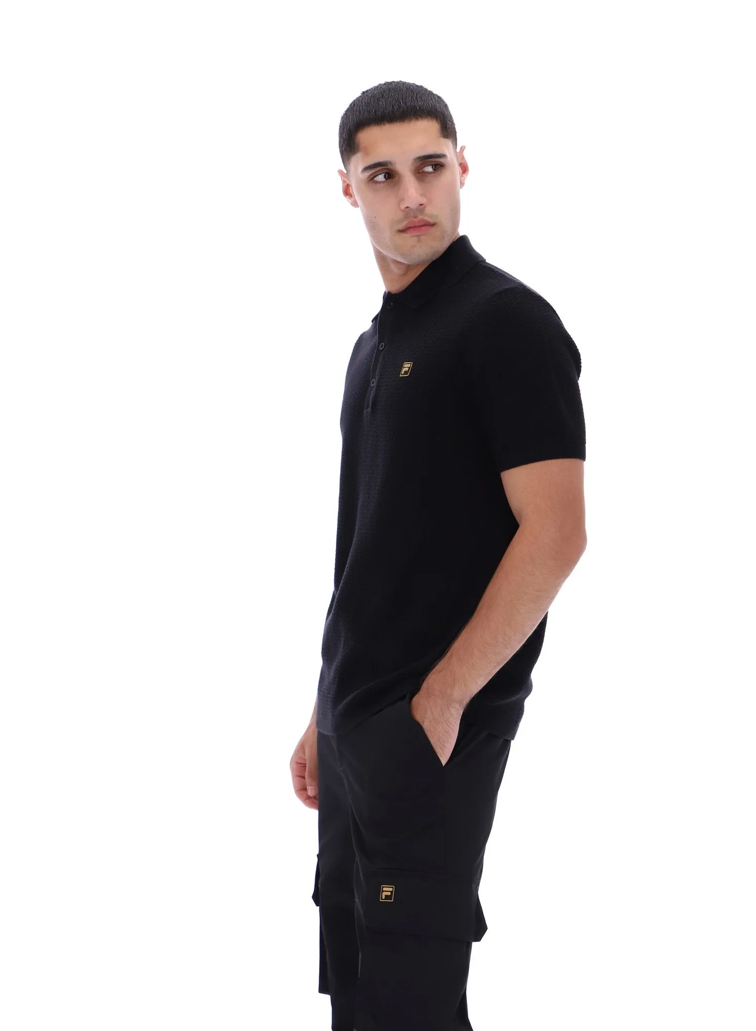 Sander Textured Knit Polo Shirt Anti Bacterial Treatment