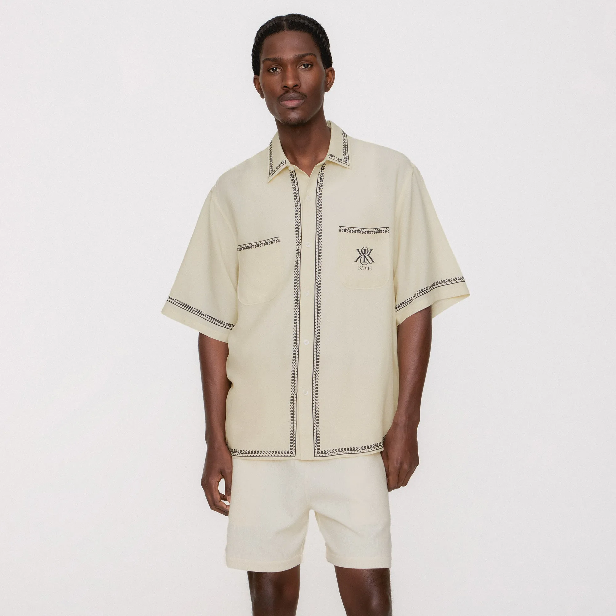 Kith Baroque Paxton Buttondown - Sandrift Anti Pilling Finish Quilted Stitching Pattern